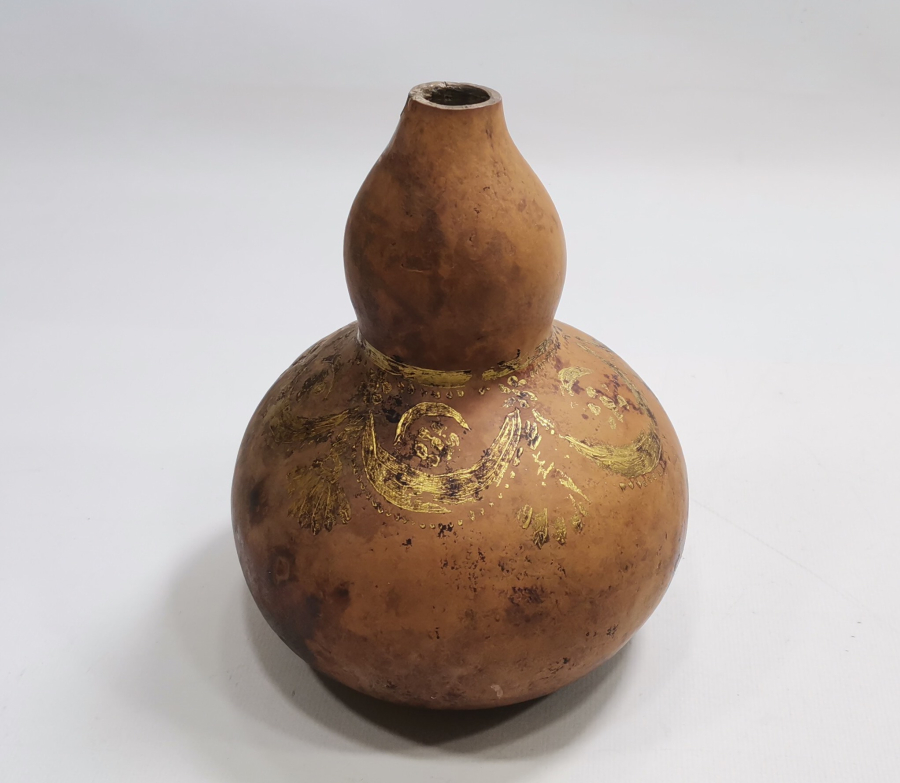 OSMANLI DÖNEMİ ALTIN VARAKLI VE AY YILDIZLI KABAK BARUTLUK