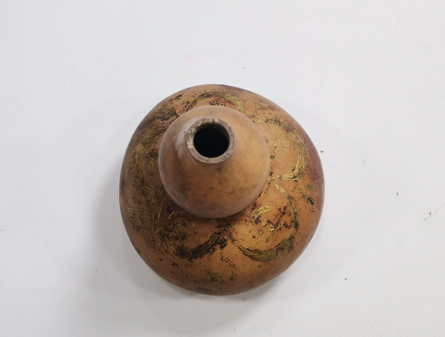 OSMANLI DÖNEMİ ALTIN VARAKLI VE AY YILDIZLI KABAK BARUTLUK