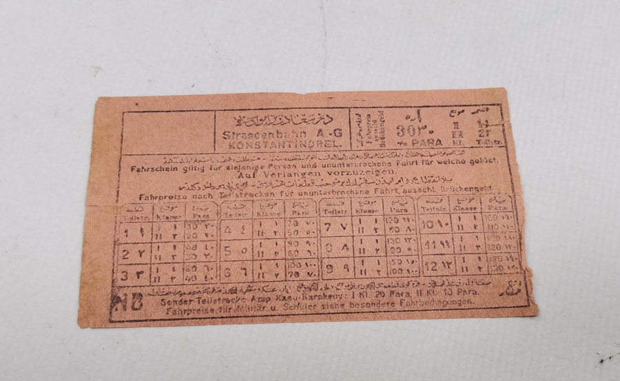 OSMANLI DÖNEMİ ÇOK NADİR TRAMVAY BİLETİ