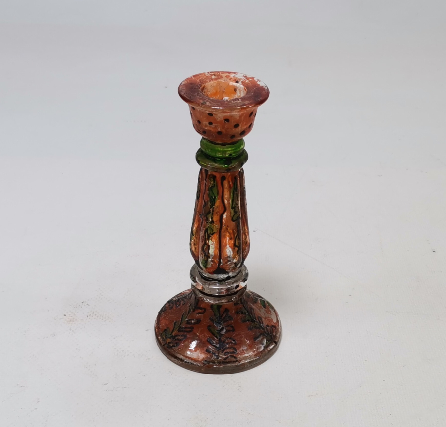 OSMANLI DÖNEMİ EL BOYAMA CAM ŞAMDAN