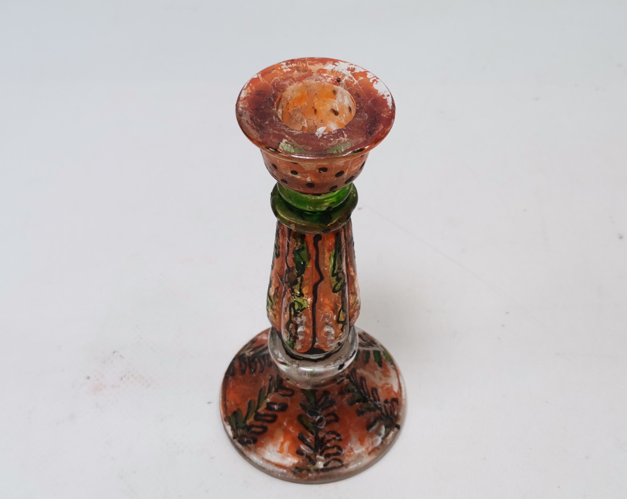 OSMANLI DÖNEMİ EL BOYAMA CAM ŞAMDAN