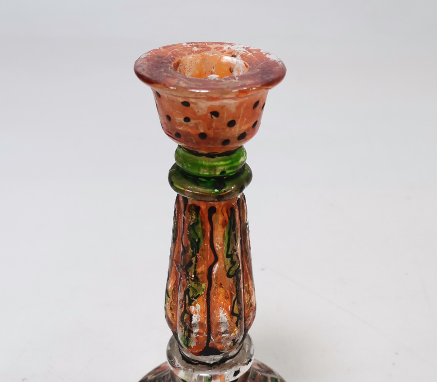 OSMANLI DÖNEMİ EL BOYAMA CAM ŞAMDAN