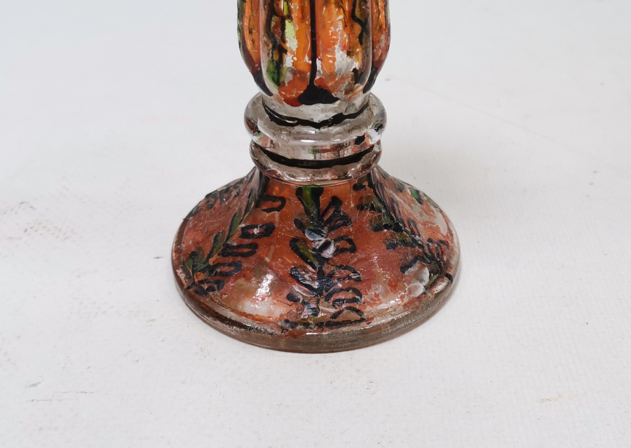 OSMANLI DÖNEMİ EL BOYAMA CAM ŞAMDAN