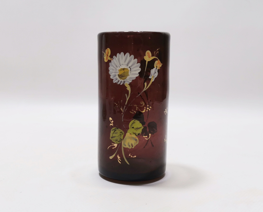 OSMANLI DÖNEMİ EL BOYAMA VE KOPARMA İŞÇİLİKLİ ŞERBET BARDAĞI