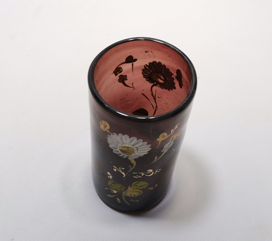 OSMANLI DÖNEMİ EL BOYAMA VE KOPARMA İŞÇİLİKLİ ŞERBET BARDAĞI