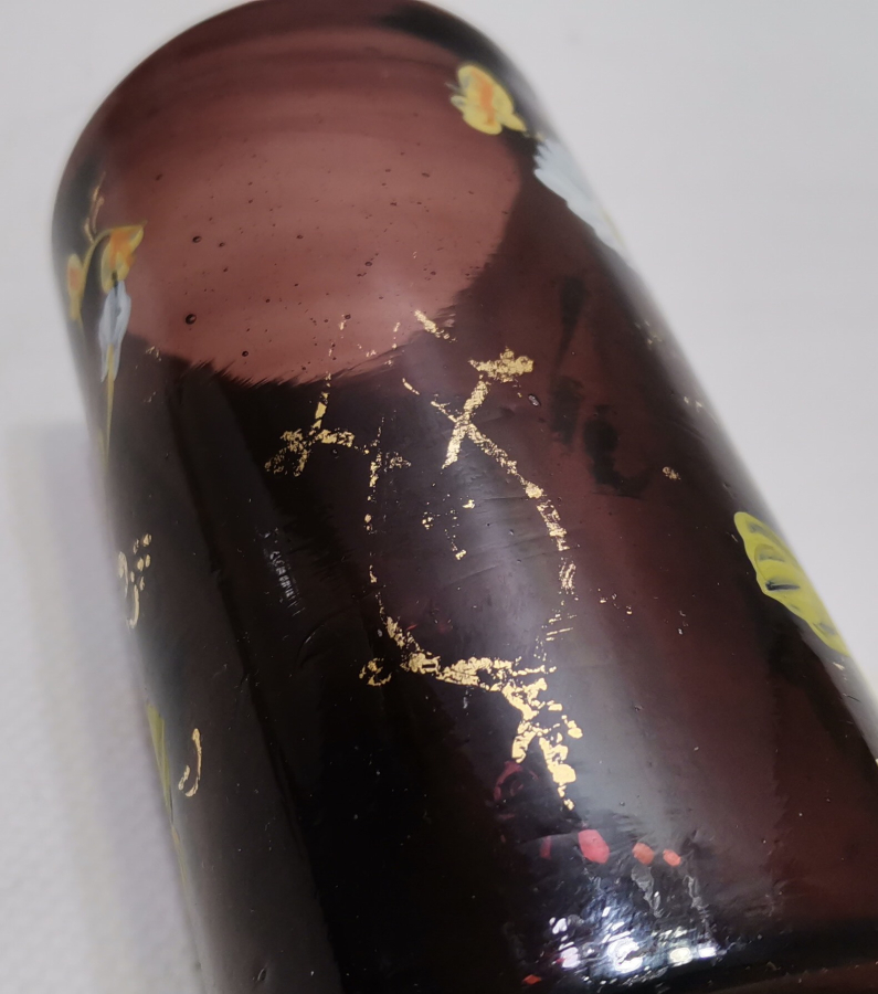 OSMANLI DÖNEMİ EL BOYAMA VE KOPARMA İŞÇİLİKLİ ŞERBET BARDAĞI