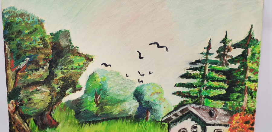 TUVAL ÜZERİ YAĞLI BOYA MANZARA TABLOSU