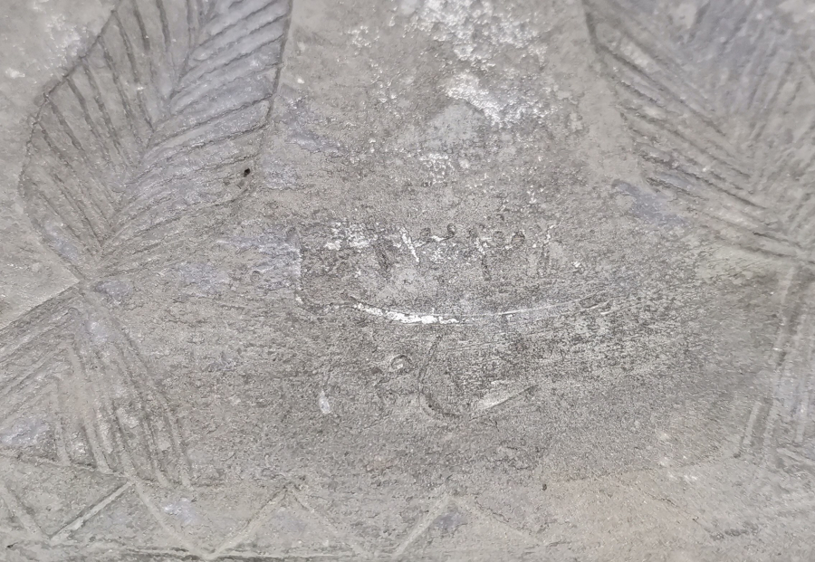 ÜZERİ OSMANLICA YAZILI SELVİ PALMETLİ OSMANLI DÖNEMİ KAHVE TEPSİSİ