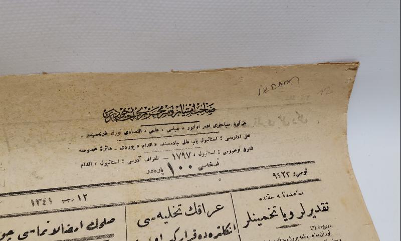 28 ŞUBAT 1923 İKDAM GAZETESİ; BARIŞIN İMZALANMASI ÇOK MUHTEMEL