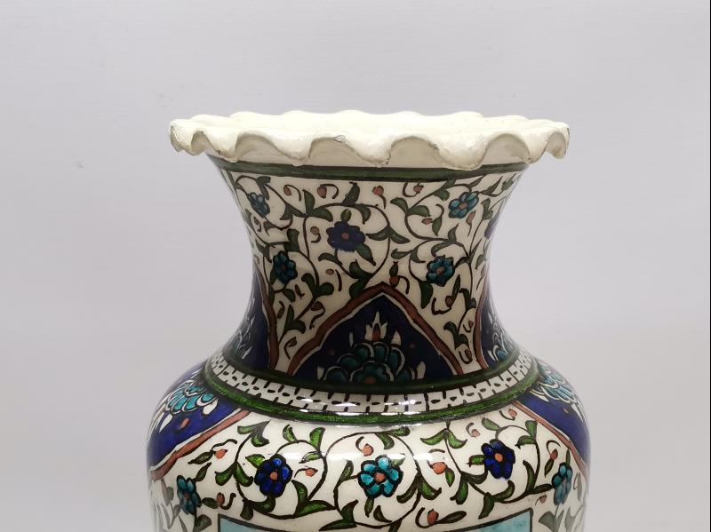 ALGÜL TÜLBENT MERMER REKLAMLI BÜYÜK BOY KÜTAHYA SERAMİK VAZO