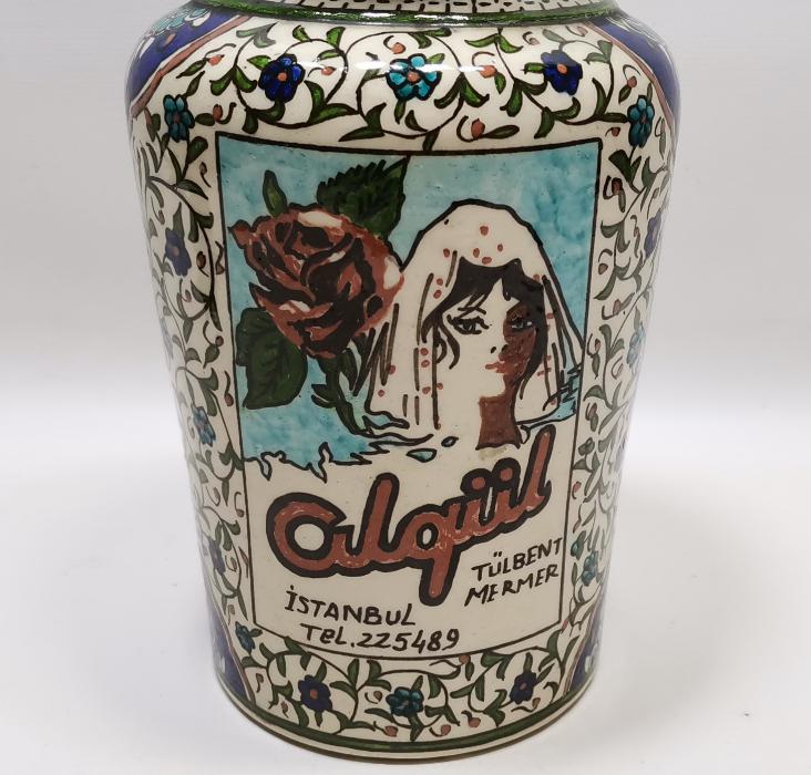 ALGÜL TÜLBENT MERMER REKLAMLI BÜYÜK BOY KÜTAHYA SERAMİK VAZO