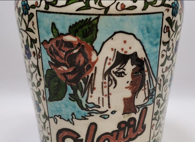 ALGÜL TÜLBENT MERMER REKLAMLI BÜYÜK BOY KÜTAHYA SERAMİK VAZO