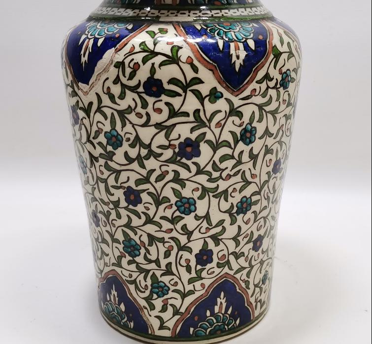 ALGÜL TÜLBENT MERMER REKLAMLI BÜYÜK BOY KÜTAHYA SERAMİK VAZO