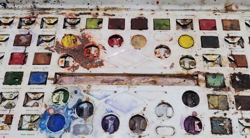 EĞİTİM TARİHİ: ANTİKA BÜYÜK BOY SULU BOYA KUTUSU