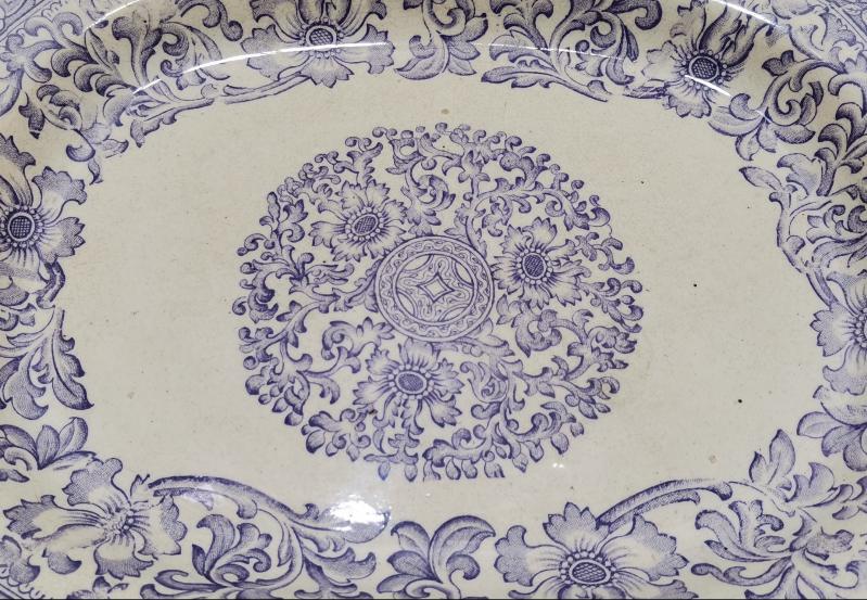 OSMANLI DÖNEMİ CONSTANTINOPLE DAMGALI PORSELEN SALATA SERVİS TABAĞI