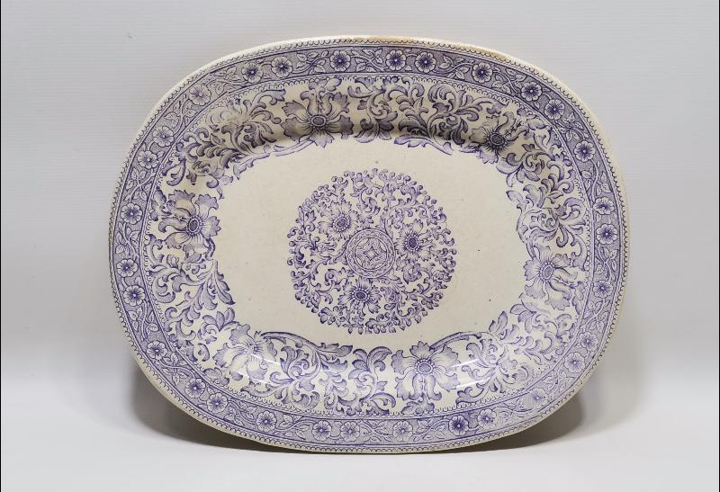 OSMANLI DÖNEMİ CONSTANTINOPLE DAMGALI PORSELEN SALATA SERVİS TABAĞI