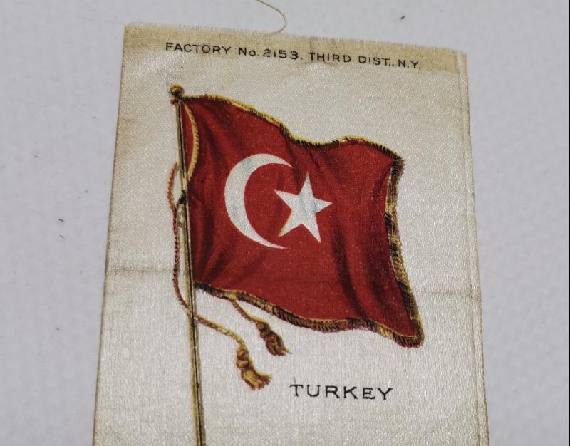 OSMANLI DÖNEMİ İPEK OSMANLI BAYRAĞI RESİMLİ SİGARA ETİKETİ