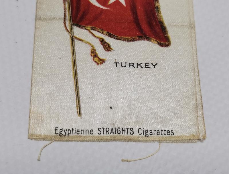OSMANLI DÖNEMİ İPEK OSMANLI BAYRAĞI RESİMLİ SİGARA ETİKETİ