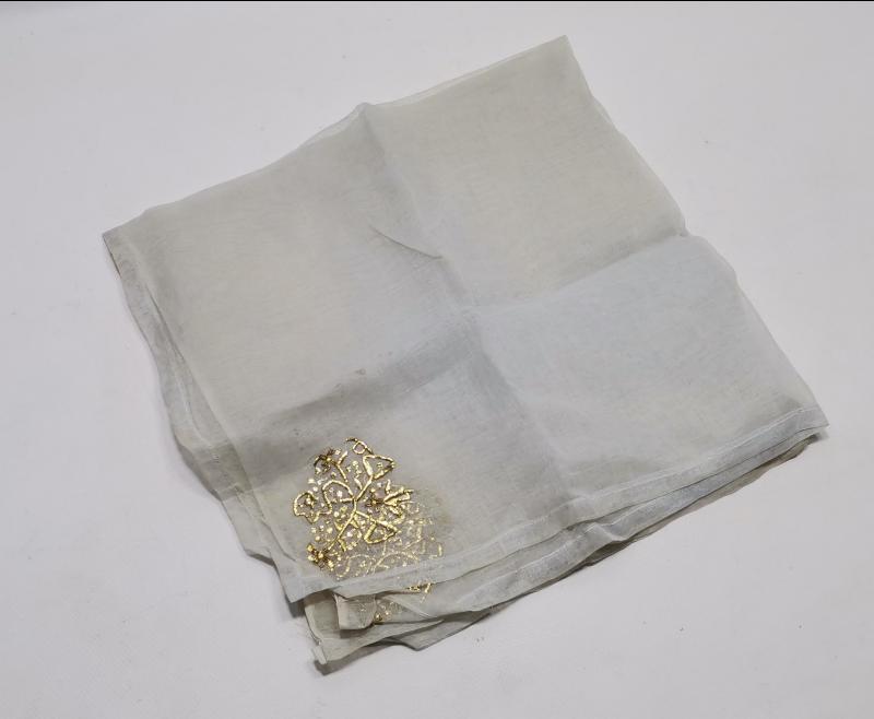 OSMANLI DÖNEMİ RUM İŞİ ALTIN SIRMA İŞLEMELİ İPEK ÇEVRE