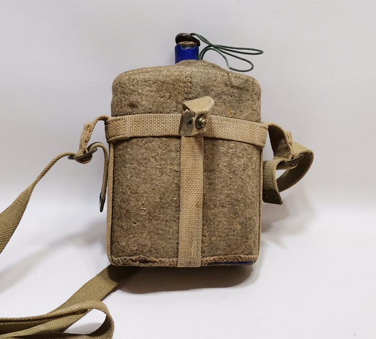 1. DÜNYA SAVAŞI DÖNEMİ ORJİNAL KILIFI İÇİNDE OSMANLI EMAYE MATARA