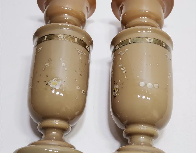 OSMANLI DÖNEMİ BİR ÇİFT OPAL VAZO 