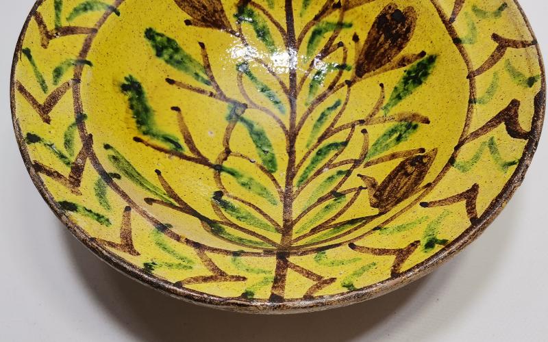 OSMANLI DÖNEMİ ÇOK NADİR KALLAVİ BOY ÇANAKKALE SERAMİK TABAK 