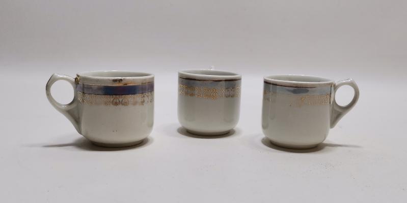 OSMANLICA DAMGALI ÜÇ ADET FİNCAN