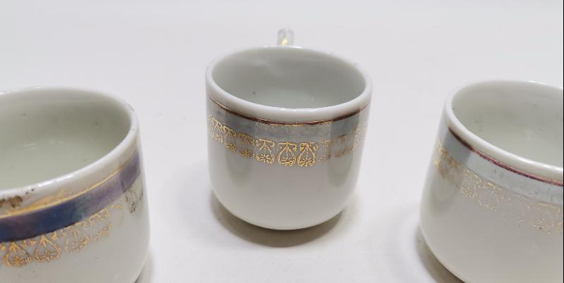 OSMANLICA DAMGALI ÜÇ ADET FİNCAN