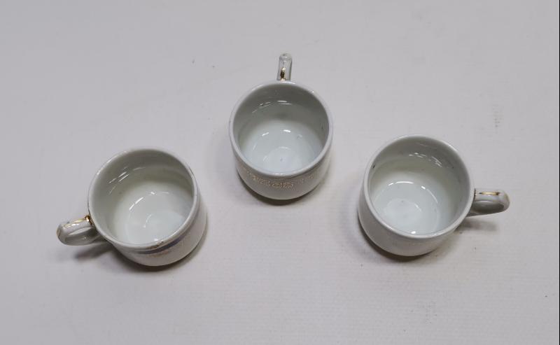 OSMANLICA DAMGALI ÜÇ ADET FİNCAN