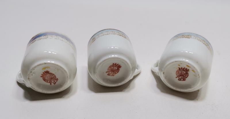 OSMANLICA DAMGALI ÜÇ ADET FİNCAN