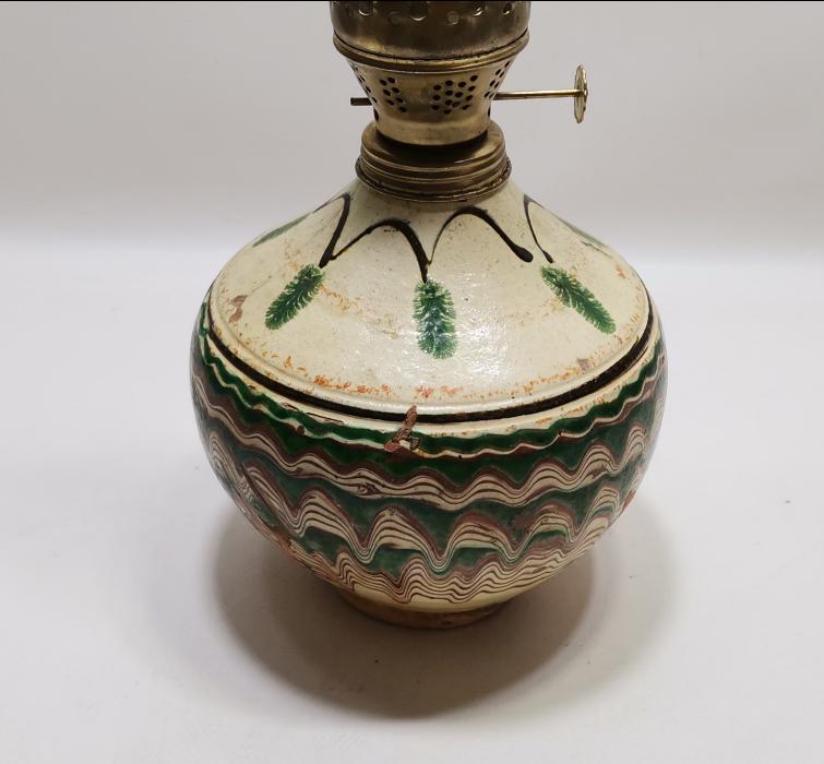 ANTİKA KINIK SERAMİK HAZNELİ ŞİNANAY LAMBA