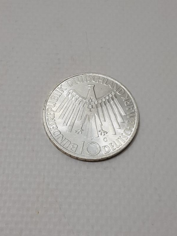 ÇİL KONDİSYONDA 1972 MÜNİH OLİMPİYATLARI 10 MARK GÜMÜŞ HATIRA PARA