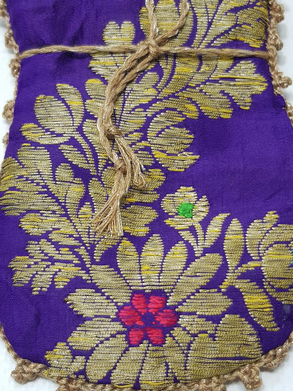 OSMANLI DÖNEMİ ALTIN SIRMA İŞLEMELİ ELMASİYE GELİN KESESİ 