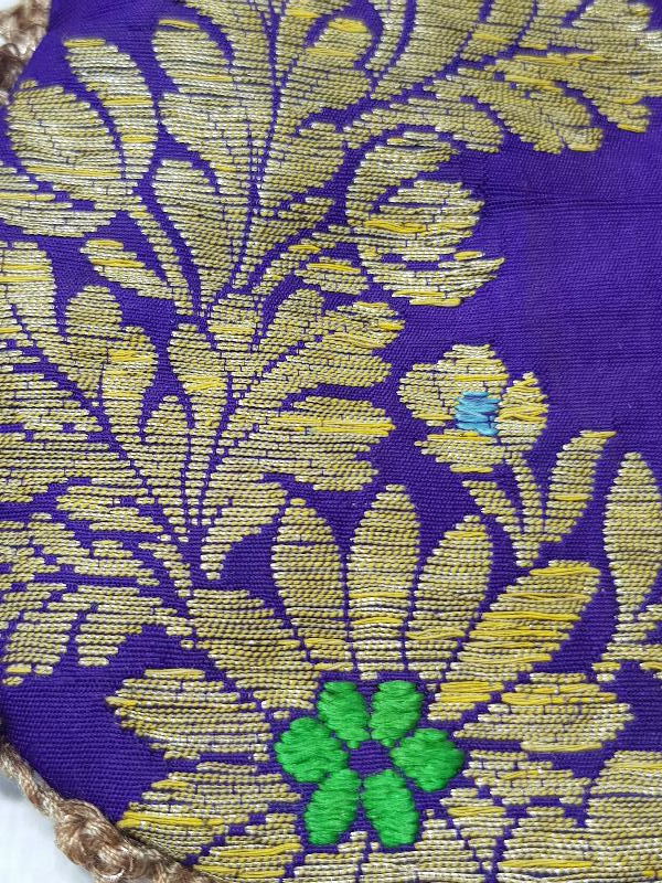 OSMANLI DÖNEMİ ALTIN SIRMA İŞLEMELİ ELMASİYE GELİN KESESİ 