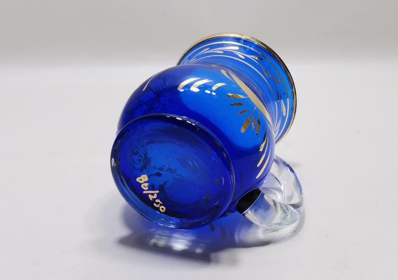 OSMANLI DÖNEMİ ALTIN YALDIZLI AY YLDIZ İŞLEMELİ BOHEM CAM KUPA 