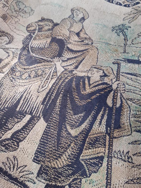 OSMANLI DÖNEMİ ÇÖLDE ARAP YAŞAMI KONULU GOBLEN DUVAR PANOSU