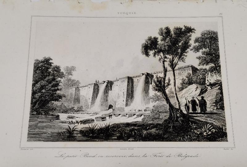 OSMANLI DÖNEMİ GRAVÜR: İSTANBUL BELGRAD ORMANI SU BARAJI