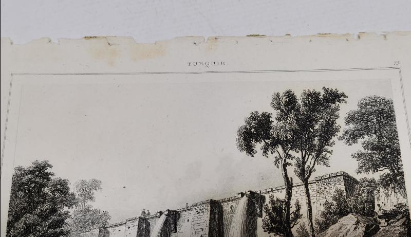 OSMANLI DÖNEMİ GRAVÜR: İSTANBUL BELGRAD ORMANI SU BARAJI