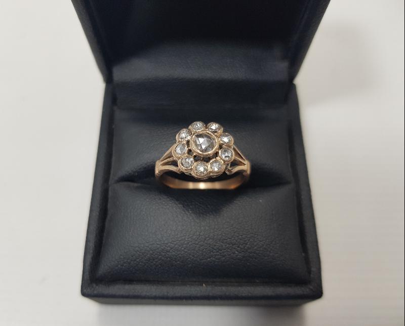 OSMANLI DÖNEMİ GÜL MODEL ELMAS YÜZÜK