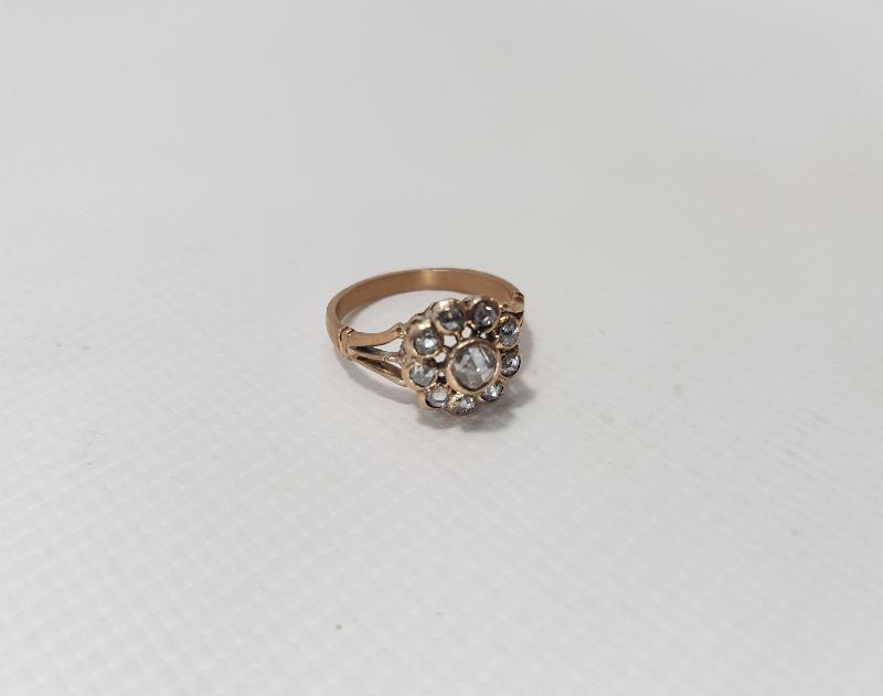 OSMANLI DÖNEMİ GÜL MODEL ELMAS YÜZÜK