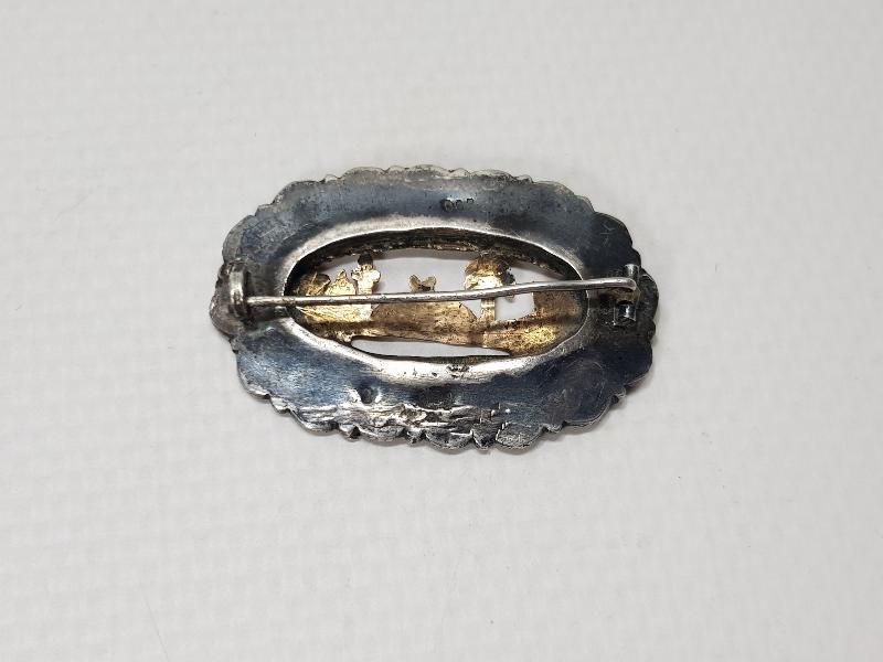 OSMANLI DÖNEMİ GÜMÜŞ VE ALTINDAN MAMÜL MESCİDİ NEBİ RESİMLİ BROŞ