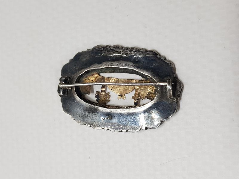 OSMANLI DÖNEMİ GÜMÜŞ VE ALTINDAN MAMÜL MESCİDİ NEBİ RESİMLİ BROŞ