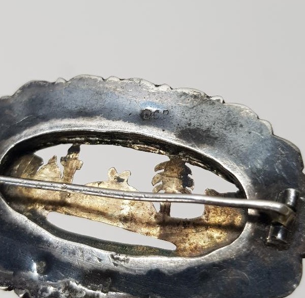 OSMANLI DÖNEMİ GÜMÜŞ VE ALTINDAN MAMÜL MESCİDİ NEBİ RESİMLİ BROŞ