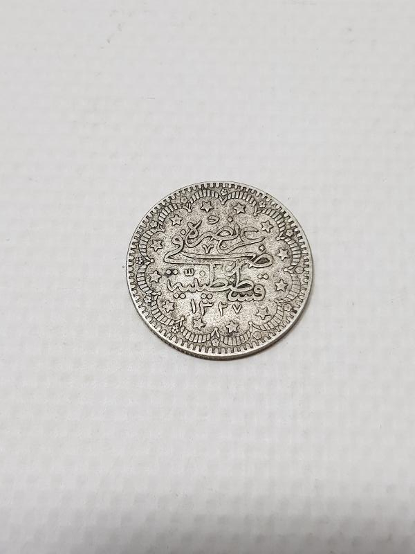 OSMANLI PADİŞAHI SULTAN MEHMET REŞAD HAN DÖNEMİ GÜMÜŞ 5 KURUŞ MECİDİYE