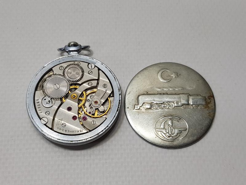 TCDD TREN RESİMLİ KURMALI CEP SAATİ 