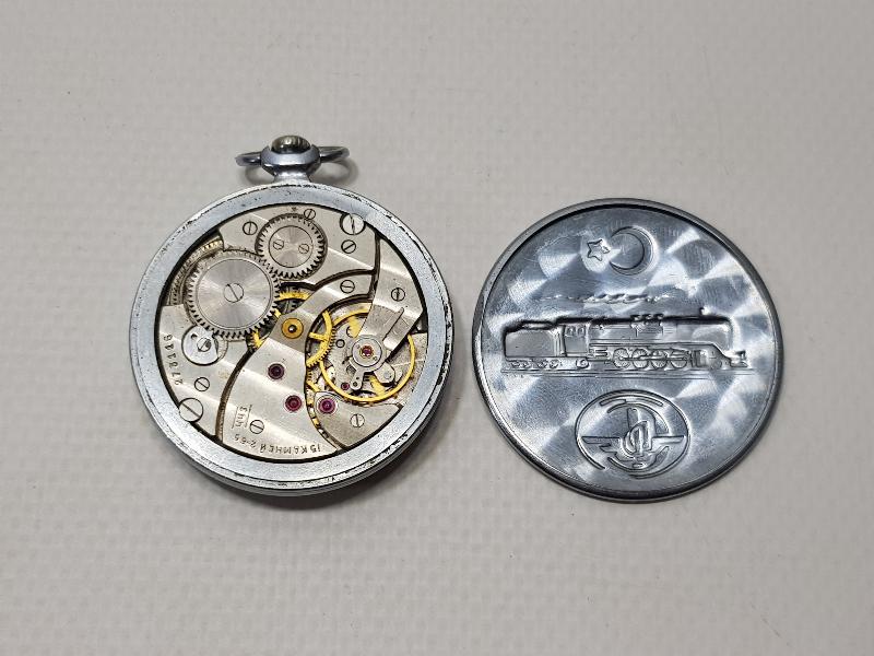 TCDD TREN RESİMLİ KURMALI CEP SAATİ 