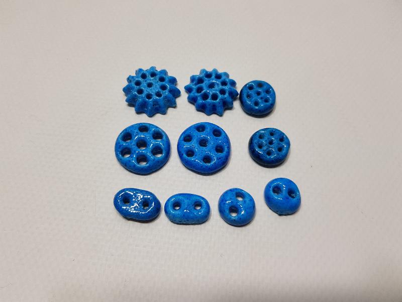 OSMANLI DÖNEMİ ERMENİ İŞİ TURKUAZ RENKLİ CAM OPAL DÜĞMELER