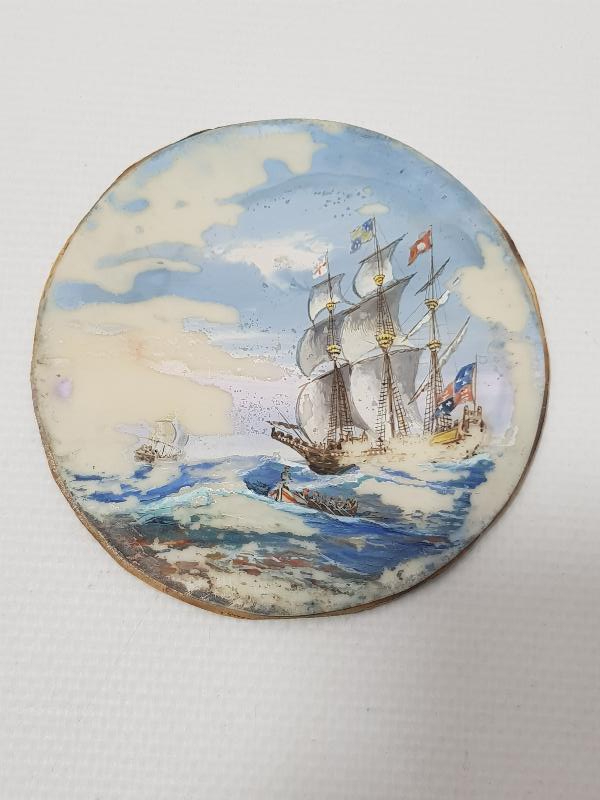 OSMANLI DÖNEMİ KEMİK ÜZERİ YAĞLI BOYA MİNYATÜR RESİM