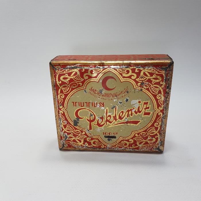 OSMANLI DÖNEMİ PEKTEMİZ MARKA ÇOK NADİR TENEKE SİGARA KUTUSU