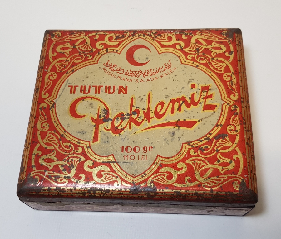 OSMANLI DÖNEMİ PEKTEMİZ MARKA ÇOK NADİR TENEKE SİGARA KUTUSU